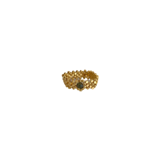 IBU JEWELS IBU JEWELS Ring // Gold Weave Unakite - RR12