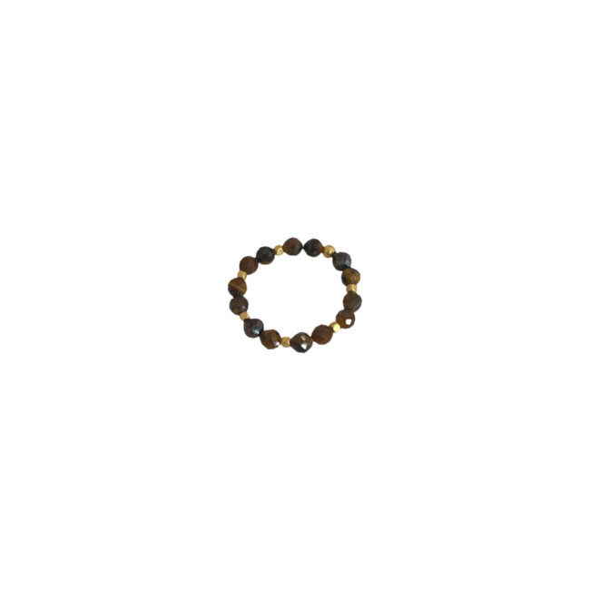 IBU JEWELS Ring // Stone Dot Tigereye - RS07