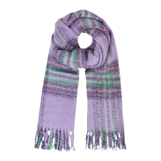 Scarf Color Stripe Detail - Paars