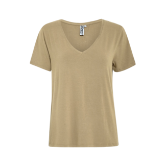 Desires EVEN V-Neck Short Sleeve Top - Cobblestone