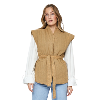 Desires ILSA Quilt Vest - Kelp Sand