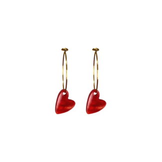 Monique Raaijmakers Sieraden Fall in Love Earring // Gold - Rood