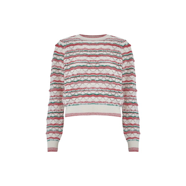 Kalima Round Neck Knit Pullover - Teaberry Pink