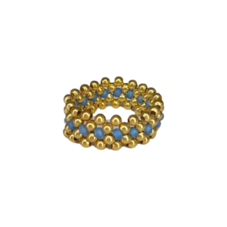 IBU JEWELS IBU JEWELS Ring // Lace Gold Baby Blue - RX08