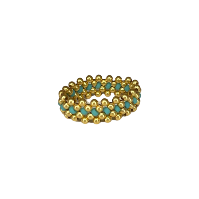 IBU JEWELS Ring // Lace Gold Turquoise - RX14