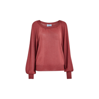 Minus Helna Knit Pullover - Barn Red Metallic