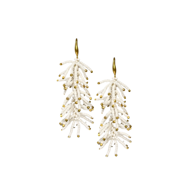 IBU JEWELS Earring // Flo White - EX01