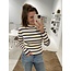 Maluma High Neck Knit Pullover - Blue Depths Striped