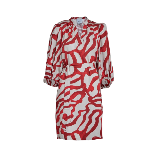 Jassie Short Dress - Barn Red Print