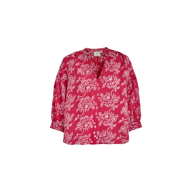 Tiffany 3/4 Sleeve Blouse - Virtual Pink