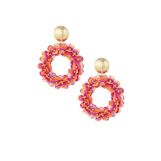 Sequin Sparkle Earring - Fuchsia