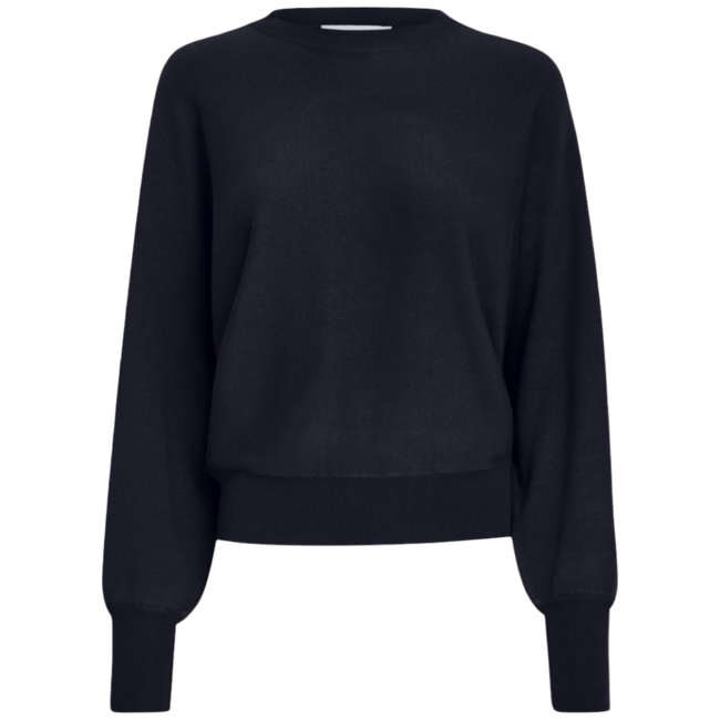 Dana Bat Sleeve Knit Pullover - Black Iris Solid