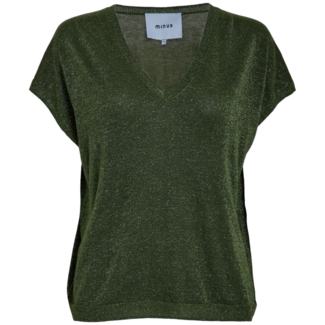 Minus Carlina Batsleeve Knit Tee - Rifle Green Metalic
