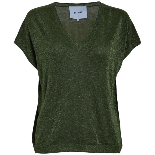 Carlina Batsleeve Knit Tee - Rifle Green Metalic