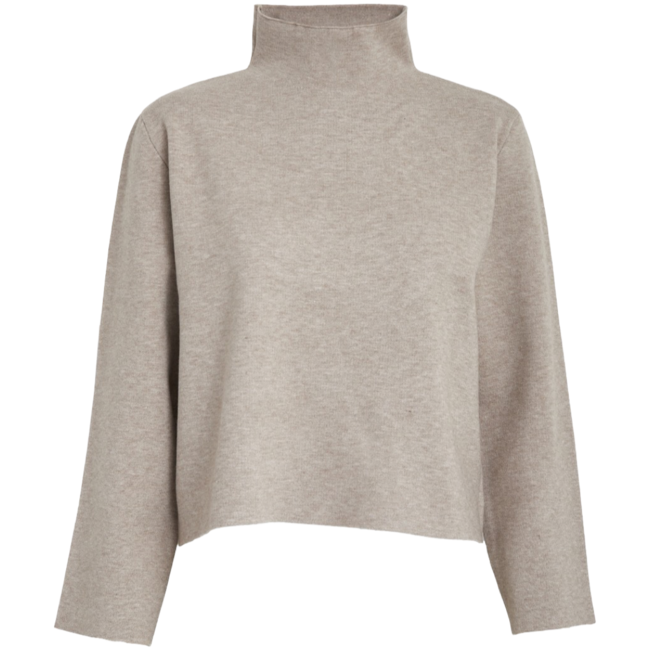 Lupi High Neck Knit Pullover - String Melange
