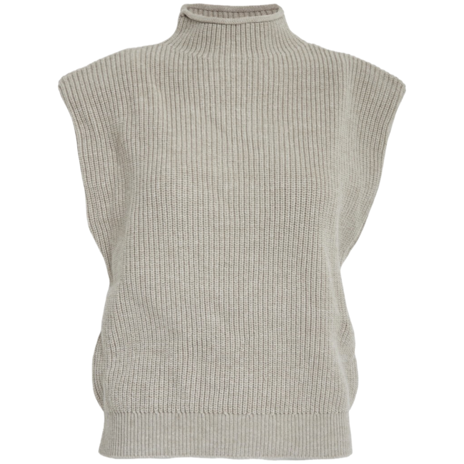 Naomi Knit Vest - String Grey