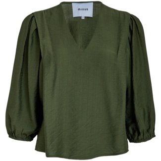 Minus Seria V-Neck Blouse - Rifle Green