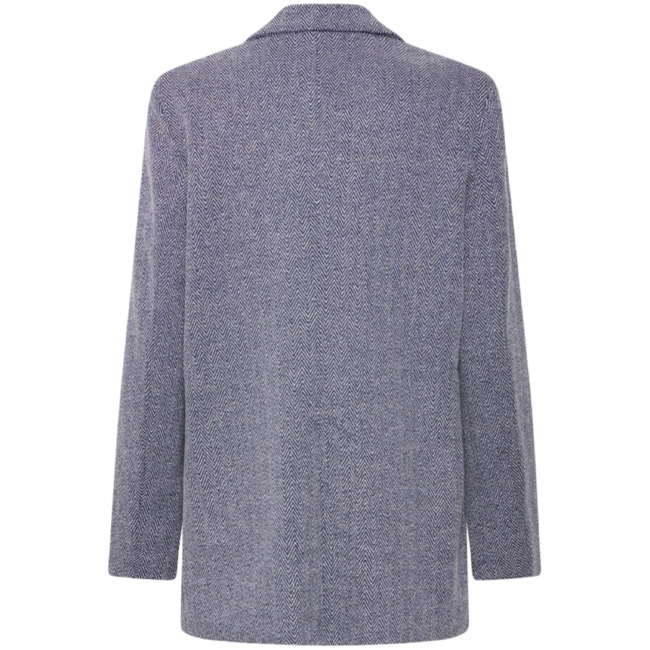 KATE JACQUARD OVERSIZE BL - Patriot Blue Herringbone