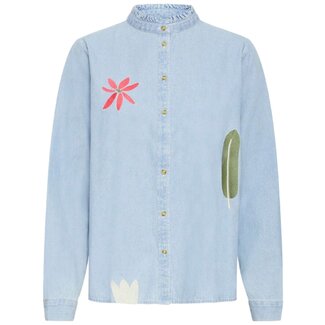 ICHI TULLE SH - Light Blue Washed