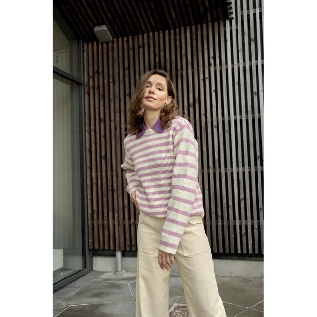 Magnolia GRS RWS Knit Pullover - Mauve Mist Rose Stripe
