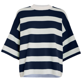 Minus Lupi Knit T-Shirt - Sky Captain Stripe