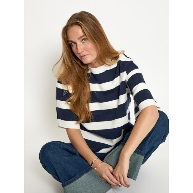 Lupi Knit T-Shirt - Sky Captain Stripe