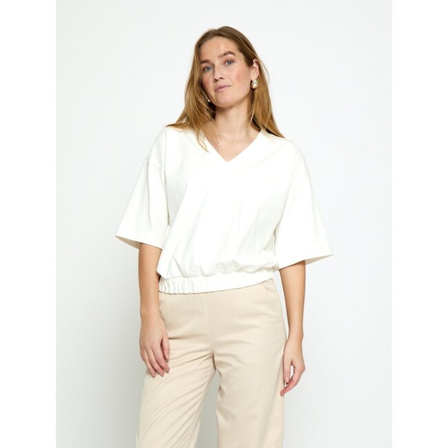 Fiola GOTS V-Neck T-Shirt - Cloud Dancer