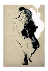 Dunnebier Home Poster Tekening van een zittende vrouw