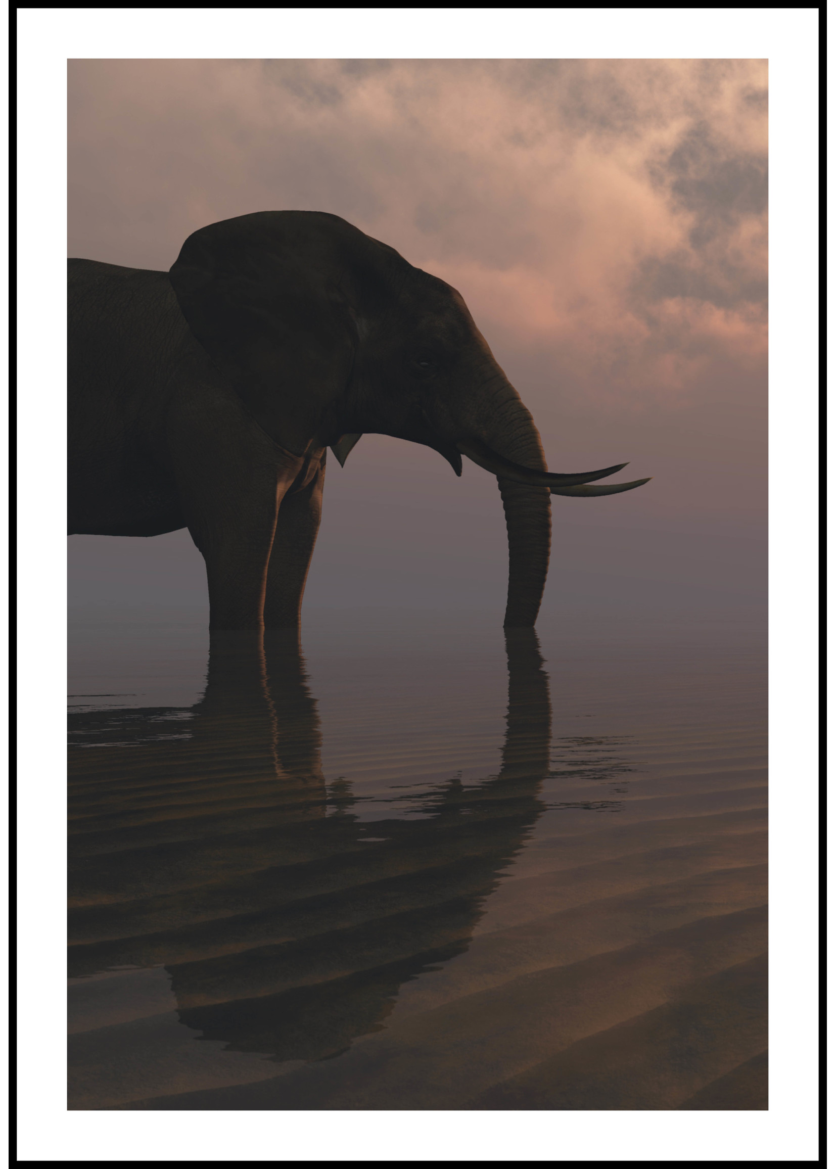 Dunnebier Home Poster Olifant aan het strand