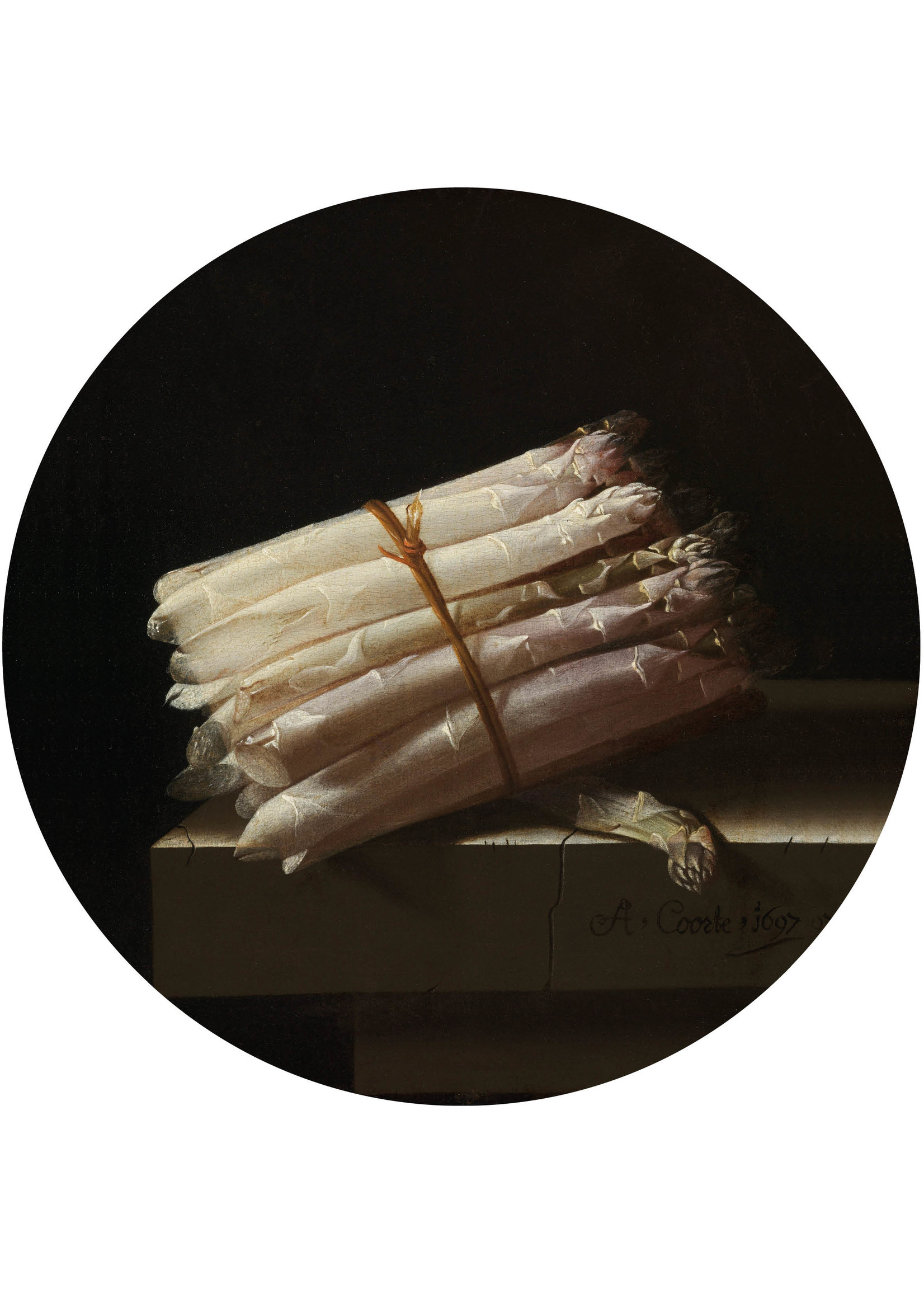 Dunnebier Home Muursticker Stilleven met asperges Adriaan Coorte 1697 Rijksmuseum - verwijderbaar