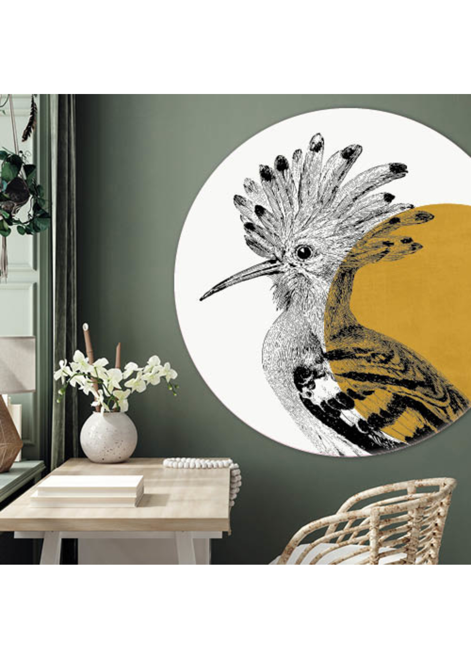 Dunnebier Home Muursticker Hoopoe by Meyers Konversations-Lexikon 1897 Gold - verwijderbaar