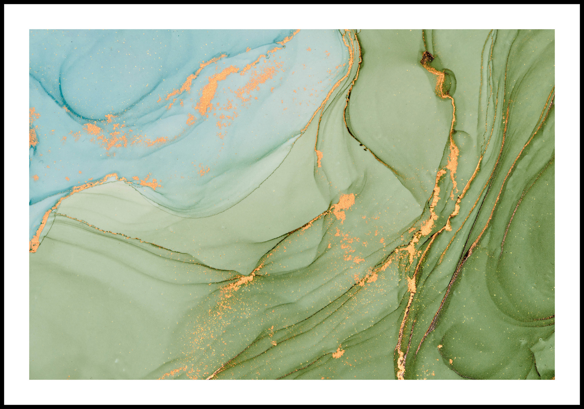 Aesthetic poster Green, Blue and Gold - Dunnebier Home