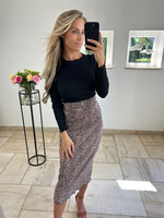 Brown Leopard Skirt
