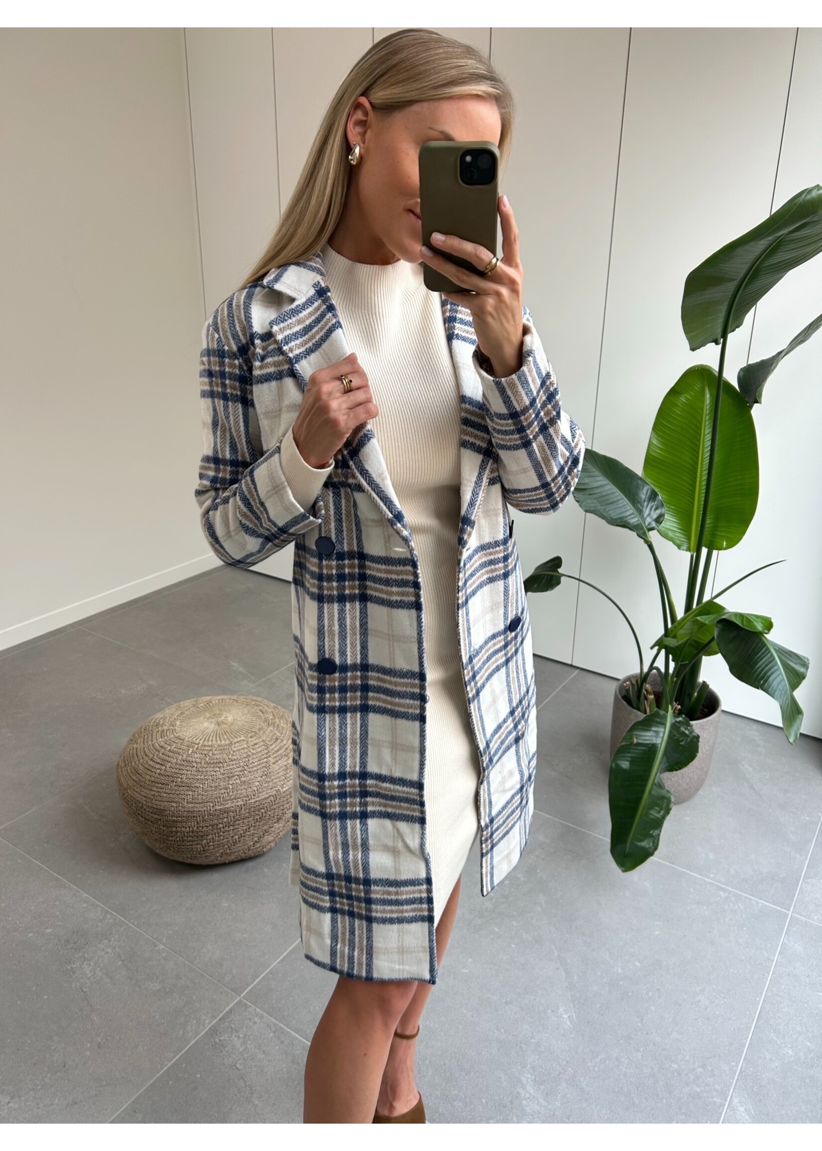 CLOË Jacket - Ecru/Blue