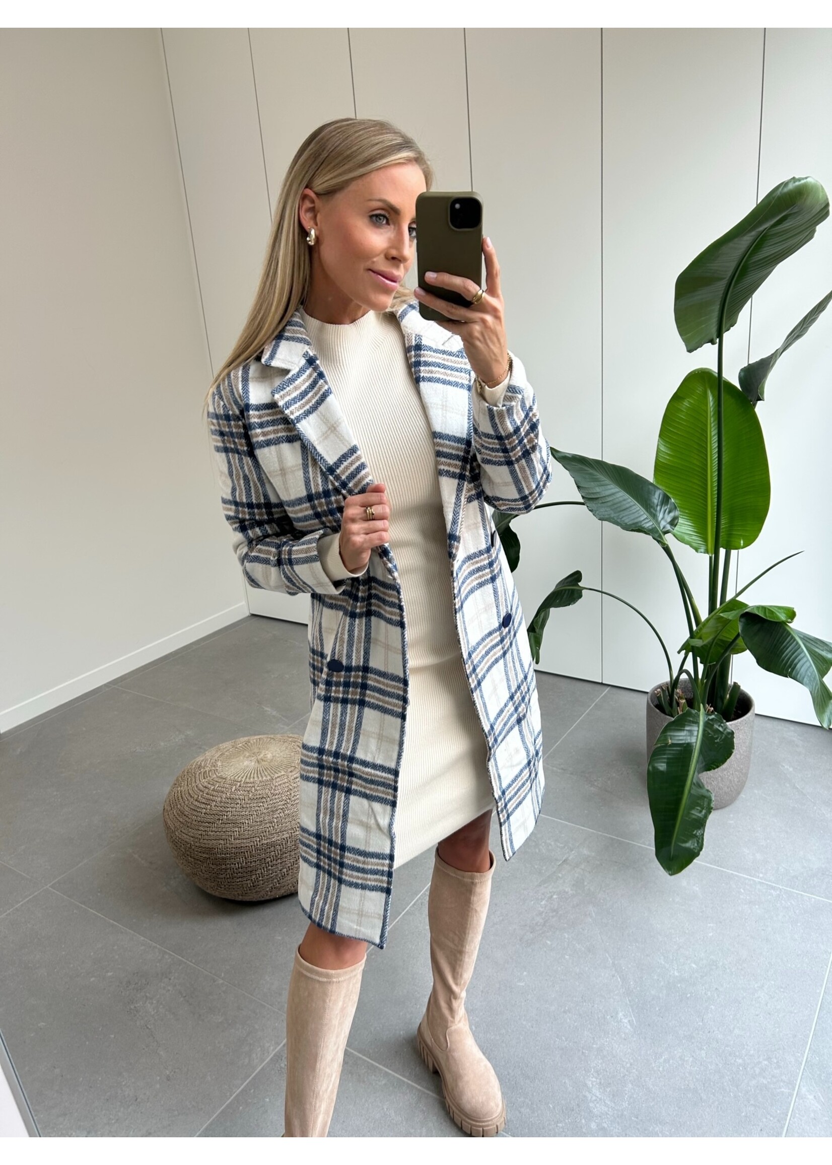 CLOË Jacket - Ecru/Blue