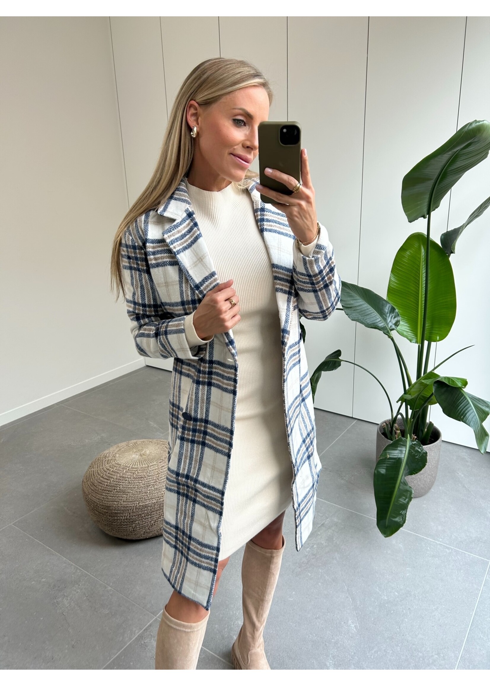 CLOË Jacket - Ecru/Blue