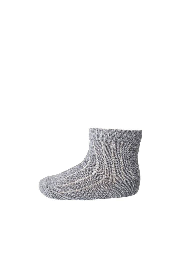 Ankle socks wool rib grey