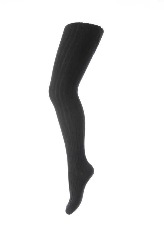 Tights cotton rib black