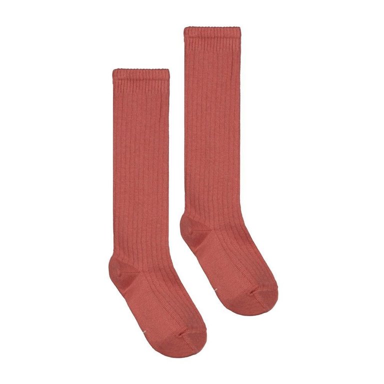 Gray Label Long ribbed socks, Faded red