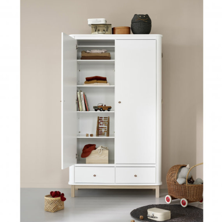 Oliver furniture OLIVER FURNITURE / WOOD WARDROBE 2-DOORS / WHITE - OAK