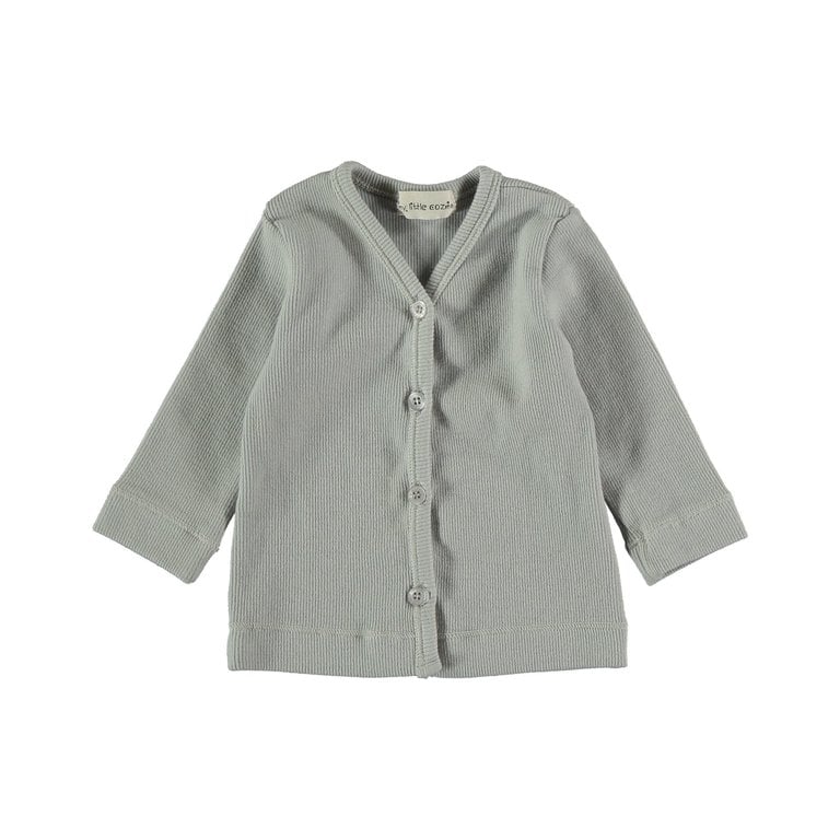 Outlet MY LITTLE COZMO Organic rib print baby cardigan light grey