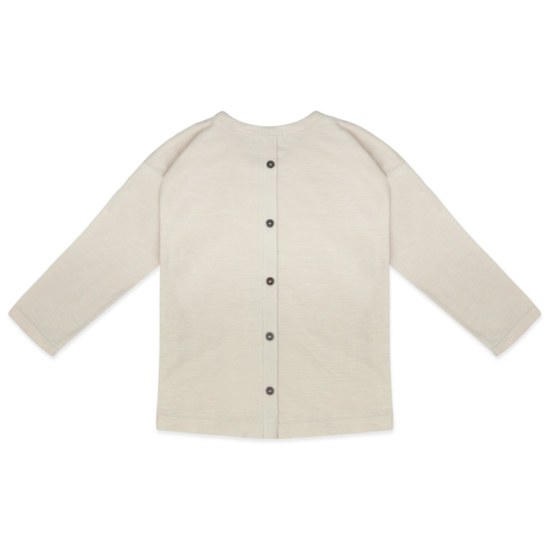 Button back top l/s hot milk