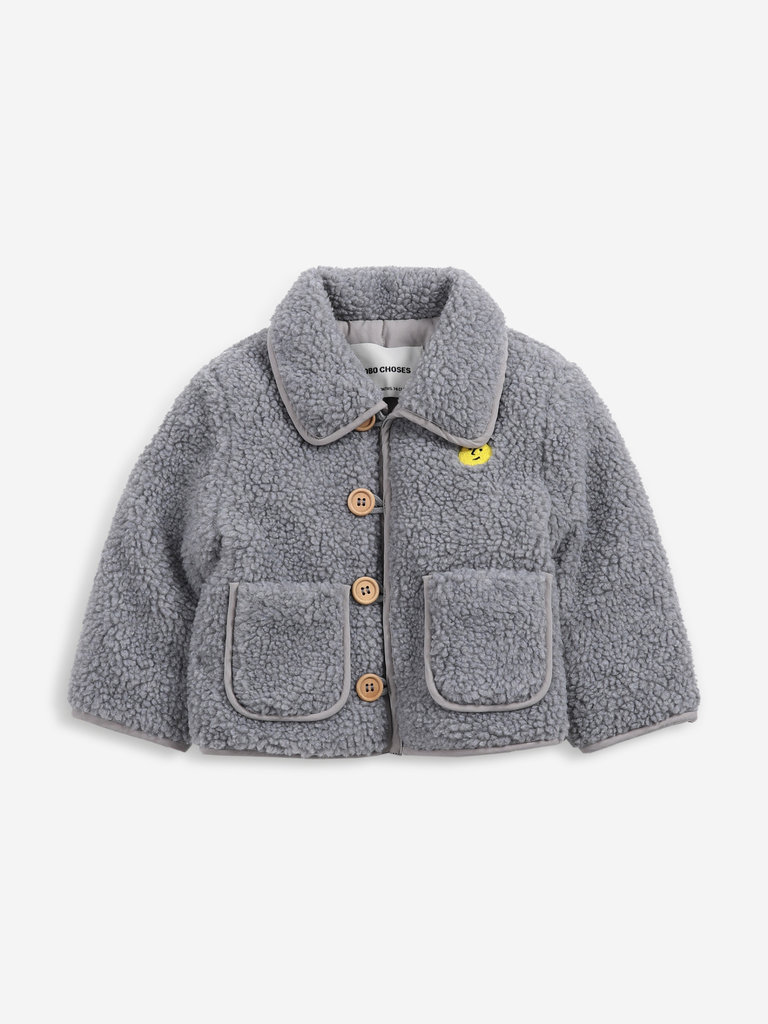 Bobo Choses Face embroidery sheepskin jacket