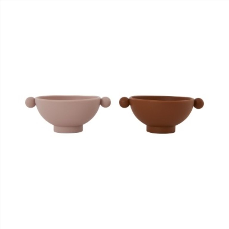 OYOY Tiny Inka Bowl- pack of 2 caramel/rose