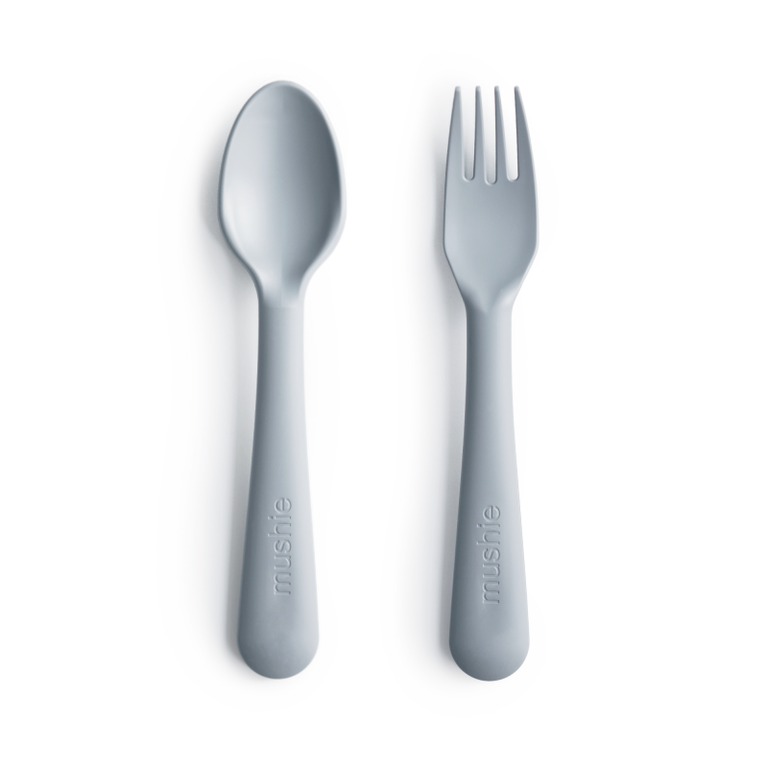 MUSHIE Mushie fork and spoon set cloud