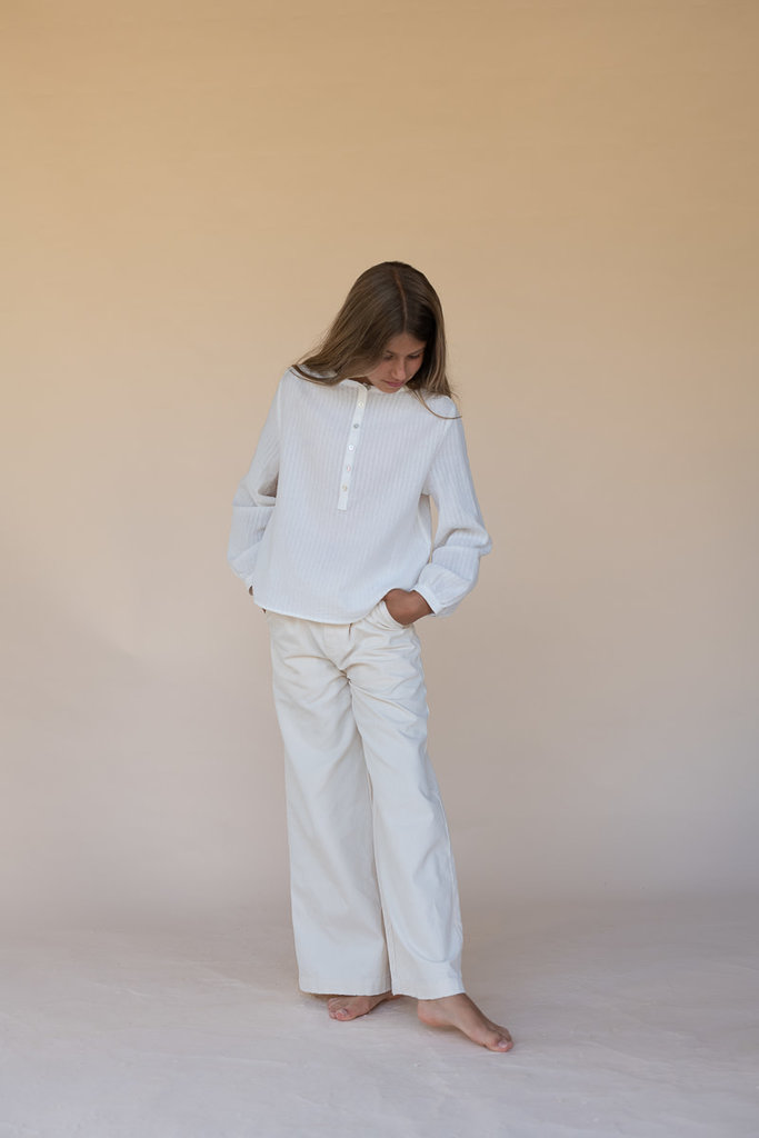Long Live The Queen Blouse with stand natural white