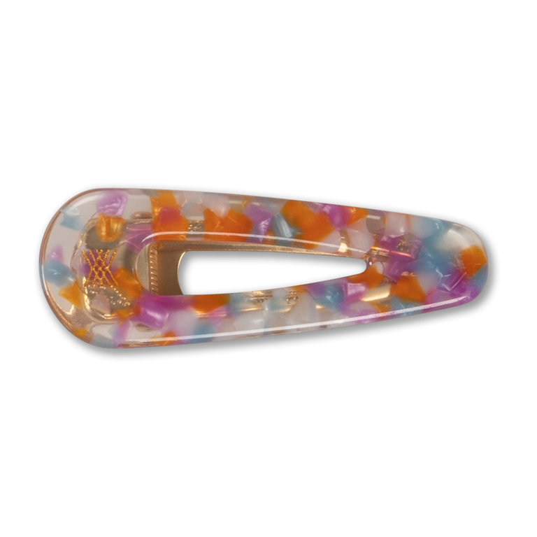 Repose AMS Hair clip round , orange pink marble