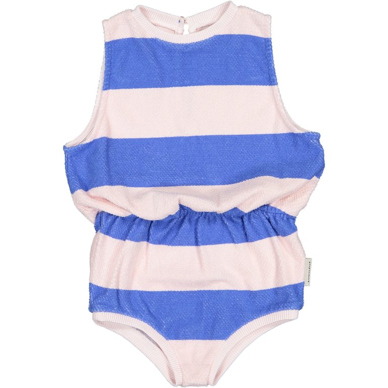 Piupiuchick Playsuit | blue & light pink stripes