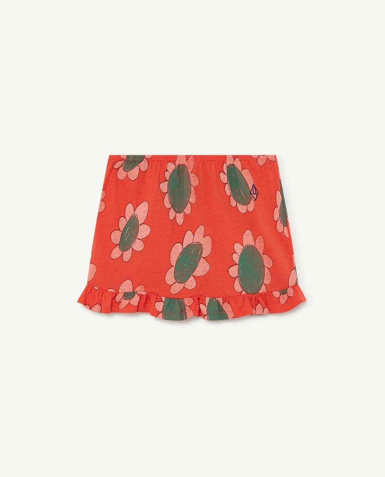 The Animals Observatory FERRET KIDS SKIRT - red flowers