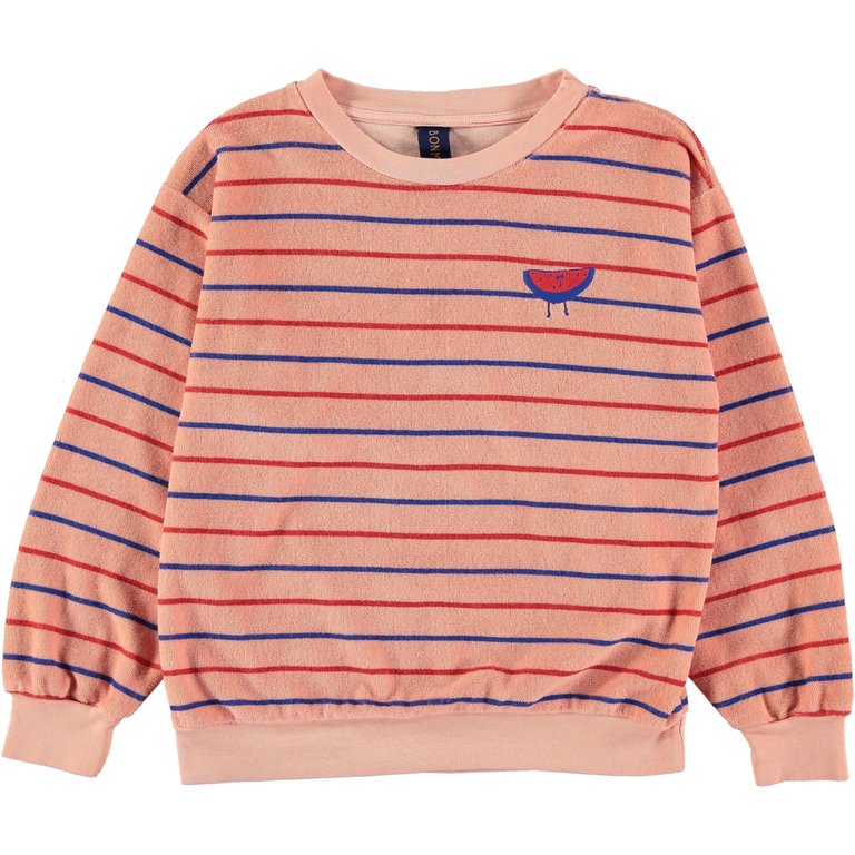 Bonmot Sweatshirt terry stripes Dusty pink